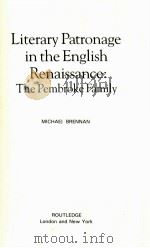 LITERARY PATRONAGE IN THE ENGLISH 1988 PDF电子版封面 041500327X