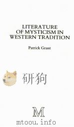 LITERATURE OF MYSTICISM IN WESTERN TRADITION 1983 PDF电子版封面 0333287983