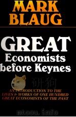 GREAT ECONOMISTS BEFORE KEYNES PDF电子版封面 1858985714