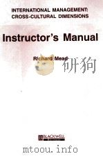 INTERNATIONAL MANAGEMENT: CROSS\CULTURAL DIMENSIONS INSTRUCTOR‘S MANUAL（1994 PDF版）