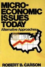 MICROECONOMIC ISSUES TODAY:ALTERNATIVE APPROACHES 1980 PDF电子版封面 0312531761