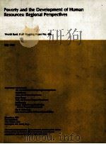 POVERTY AND THE DEVELOPMENT OF HUMAN RESOUR CES REGIONAL PERPECTIVES 1980 PDF电子版封面