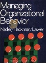 MANAGEMENT ORGANIZATIONAL BEHAVIOR 1978 PDF电子版封面 0201028336 DAVID A.NADLER