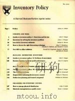 INVENTORY POLICY 1956 PDF电子版封面