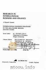 RESEARCH IN INTERNATIONAL BUSINESS AND FINANCE VOLUME 4 PART B（1984 PDF版）