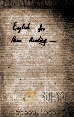 ENGLISH FOR HOME READING 1963 PDF电子版封面
