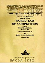 WORLD LAW OF COMPETITION 1 1979 PDF电子版封面