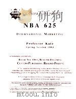 CUSTOM PUBLISHING NBA 625 INTERNATIONAL MARKETING 1993 PDF电子版封面