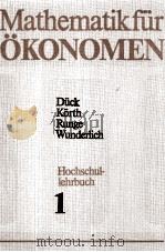 MATHEMATIK FüR ?KONOMEN 1983 PDF电子版封面