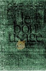 LE BON USAGE 1980 PDF电子版封面 2801102423