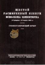 ШЕСТОЙ РАСШИРЕННЫЙ ПЛЕНУМ ИСПОЛКОМА КОМИНТЕРНА   1927  PDF电子版封面     