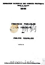 FINANCES PUBLIQUES LA FISCALITE 1980 PDF电子版封面