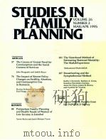 STUDIES IN FAMILY PLANNING VOLUME 26 NUMBER 2 MAR/APR 1995 PDF电子版封面