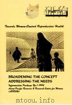 BROADENING THE CONCEPT ADDRESSING THE NEEDS PART 1     PDF电子版封面     