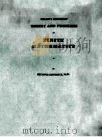 SCHAUM'S OUTLINE OF THEORY AND PROBLEMS OF FINITE MATHEMATICS   1966  PDF电子版封面     