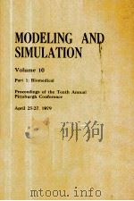 MODELING AND SIMULATION VOLUME 10 PART 1 1979 PDF电子版封面