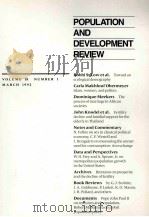 POPULATION AND DEVELOPMENT REVIEW VOLUME 18 NUMBER 1 MARCH 1992 PDF电子版封面
