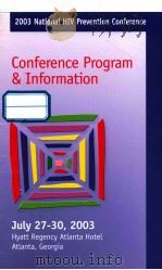CONFERENCE PROGRAM & INFORMATION PDF电子版封面