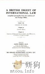 A BRITISH DIGEST OF INTERNATIONAL LAW 8  PART VII  CHAPTER 20  CHAPTER 21   1965  PDF电子版封面     