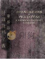 ПРИЛОЖЕНИЕЯ И УКАЗАТЕЛИ К КИТАЙСКО-РКССКОМУ СЛОВАРЮ（1955 PDF版）