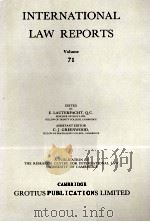 INTERNATIONAL LAW REPORTS VOLUME 71（1986 PDF版）