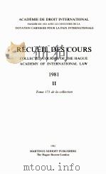 RECUEIL DES COURS 1981 II（1982 PDF版）