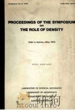 PROCEEDINGS OF THE SYMPOSIUM ON THE ROLE OF DENSITY（1978 PDF版）