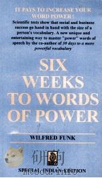 SIX WEEKS TO WORDS OF POWER 1986 PDF电子版封面