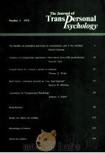 THE JOURNAL OF TRANS PERSONAL PSYCHOLOGY NUMBER 1 1972 1972 PDF电子版封面