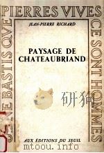 paysage de chateaubriand 1967 PDF电子版封面 Jean-Pierre Richard