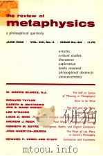 THE REVIEW OF METAPHYSICS VOLUME XXL.NO.4（ PDF版）