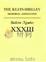 KEATS SHELLEY MEMORIAL BULLETIN ROME NO.XXXIII（1982 PDF版）