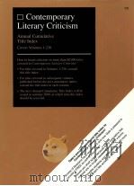 CONTEMPORARY LITERARY CRITICISM ANNUAL CUMULATIVE TITLE INDEX COVERS VOLUMES 1-236 PDF电子版封面