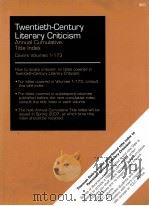 TWENTIETH-CENTURY LITERARY CRITICISM ANNUAL CUMULATIVE TITLE INDEX COVERS VOLUMES 1-173（ PDF版）