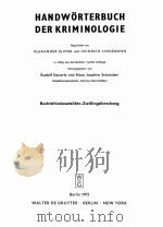 HANDWORTERBUCH DER KRIMINOLOGIE  RECHTSFRIEDENSDELIKTE-ZWILLINGSFORSCHUNG（1975 PDF版）