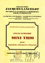 mini-trio foUr hautbois clarinette et bassoon 1974 PDF电子版封面