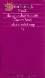 Kritik der zynischen Vernunft 2 Band Erste Auflage 1983 PDF电子版封面 3518110993