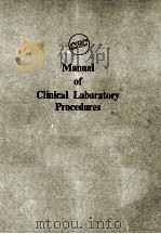 MANUAL OF CLINICAL LABORATORY PROCEDURES 1970 PDF电子版封面