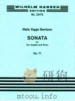 wilhelm hansen edition No.3976 Sonata for Cor Anglais and Piano Op.71 1955 PDF电子版封面