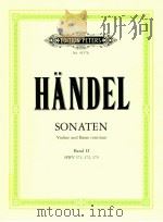 edition peters Nr.4157b Sonaten for Violin and Basso continuo Band Ⅱ HWV 371 372 373 1960 PDF电子版封面