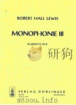Monophonie Ⅲ Klarinette in B 1969 PDF电子版封面