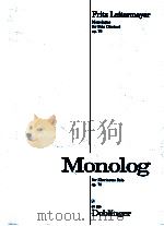 Monolog for Solo clarinet op.78 05 325 1993 PDF电子版封面