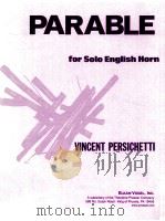 Parable for Solo English Horn 1975 PDF电子版封面