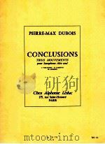 conclusions trois mouvements pour saxophone alto seul AL 25 775 1979 PDF电子版封面