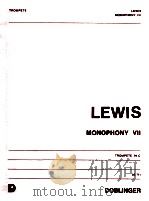 Monophony Ⅶ Trompete in G 05 711 1977 PDF电子版封面