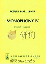 Monophony Ⅳ Bassoon/Fagotto 05 502 1975 PDF电子版封面