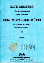 Alte Meister für junge Spieler violine und klaviercAlte Meister Ⅲ z.2752 1933 PDF电子版封面