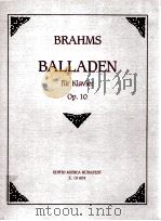 johannes Brahms Ballads für Klavier Op. 10 Z.13 604 1991 PDF电子版封面