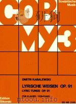 Lyrische Weisen Op.91 für Klavier Edition Sikorski ED.NR 2199 1972 PDF电子版封面