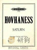 edition peters No.66440 Saturn soprano clarinet and piano to the Long Island Chamber Ensemble 1971 PDF电子版封面